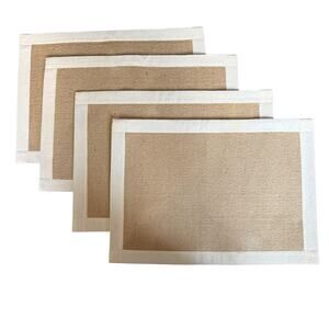 Pier 1 Imports Set 4 Beige Jute Cotton Woven Placemats Rectangular 14x20 India